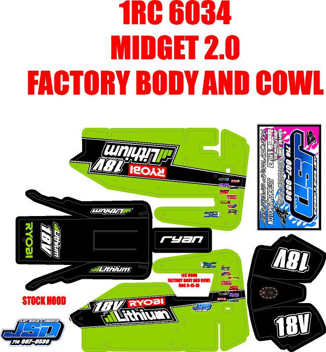 1RC MIDGET WRAP RYOBI THEME 1X18 SCALE