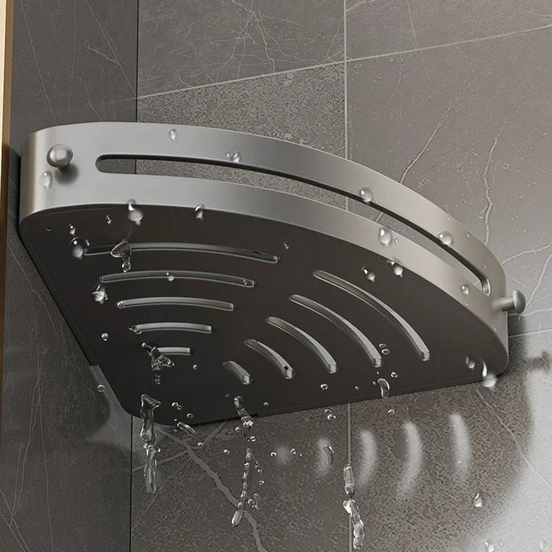 3 Tier Corner Shower Caddy Shelf Bathroom Corner Bath Storage Holder with 6 Hook