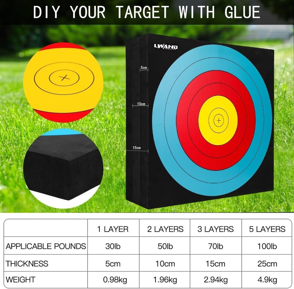 20'' Foam Target High-Density Archery Bow & Arrow Target for Backyard