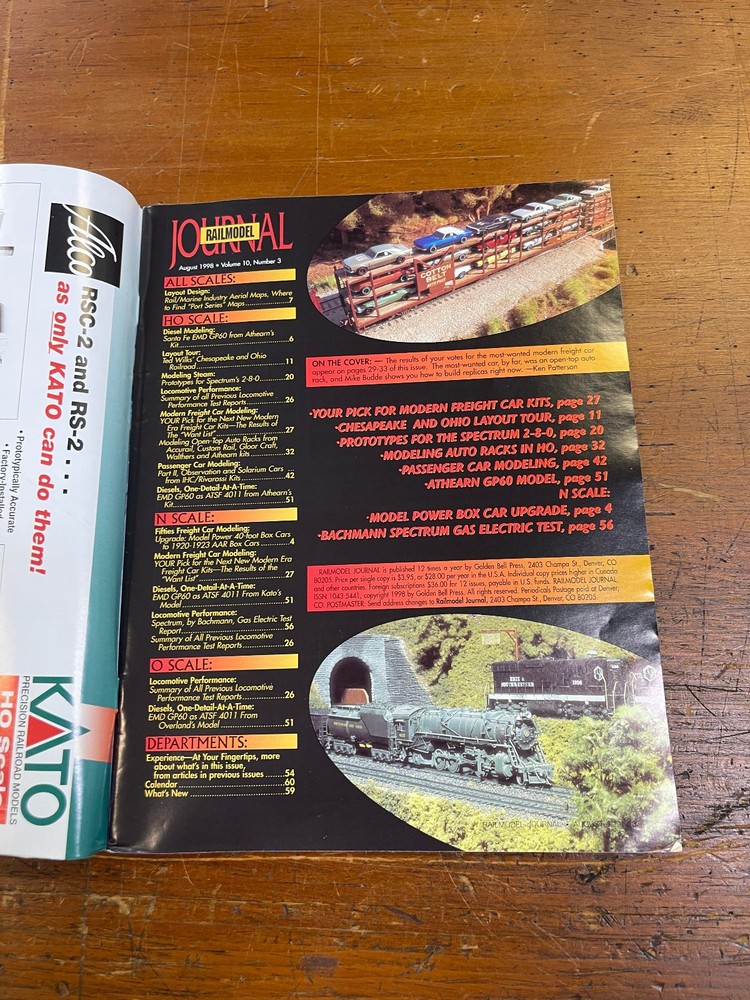 Railmodel Journal ~ August 1998 ~ Volume 10, No. 3 ~ Modeling from the Prototype