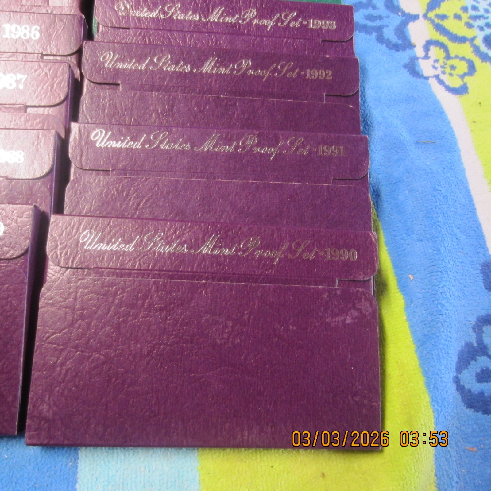 LOT OF PROOF SETS 1968 TO 1999.