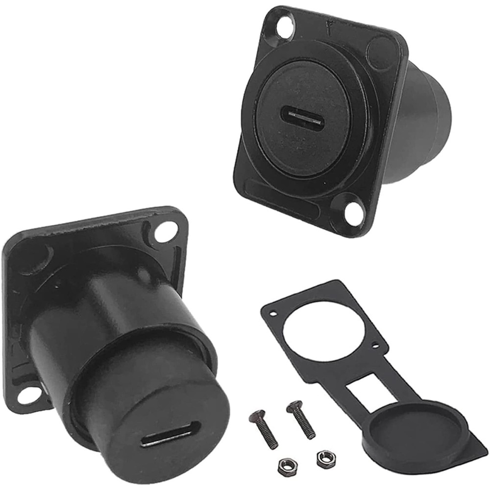 PENGLIN 2PCS USB 3.1 Type C Panel Mount Coupler, D-Type 2PCS(D-TYPE), Black
