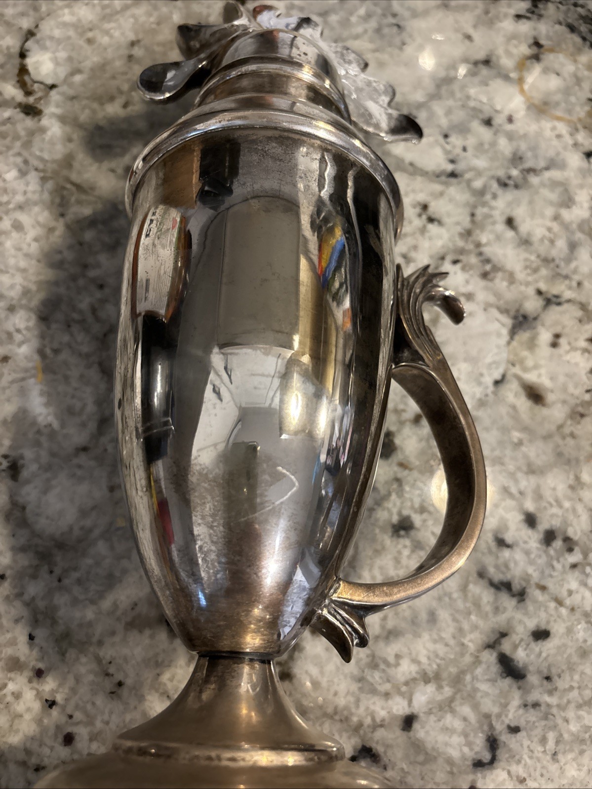 Vintage Rooster Head Cocktail Shaker Silver Plated