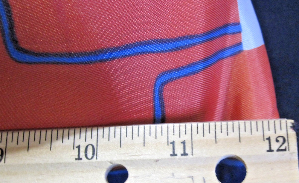 1970's orange & blue rectangle patterned clasp purse with chain - GROOVY!