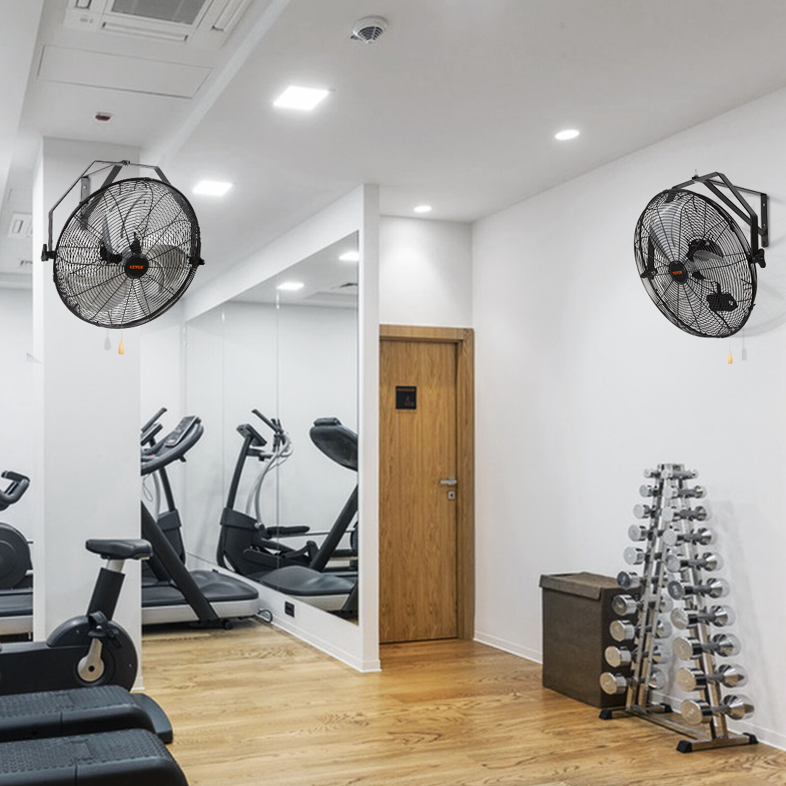 VEVOR 2PCS 18'' Industrial Wall Mount Fan Metal Fan 3 Speed Ventilation Shop Fan