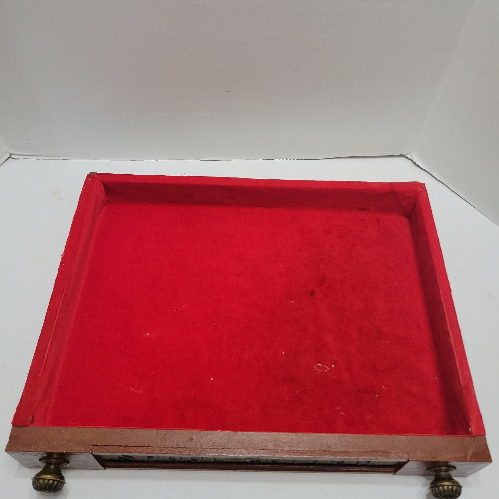 Antique J & P Coats 2 Draw Wood Spool Cotton Cabinet Counter Top Store Display