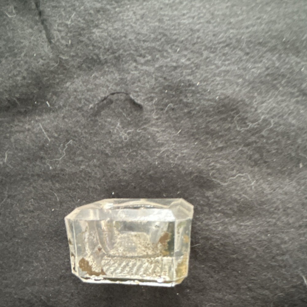 Clear Glass Square Open Salt Geometric Pattern Small Size Glossy Finish