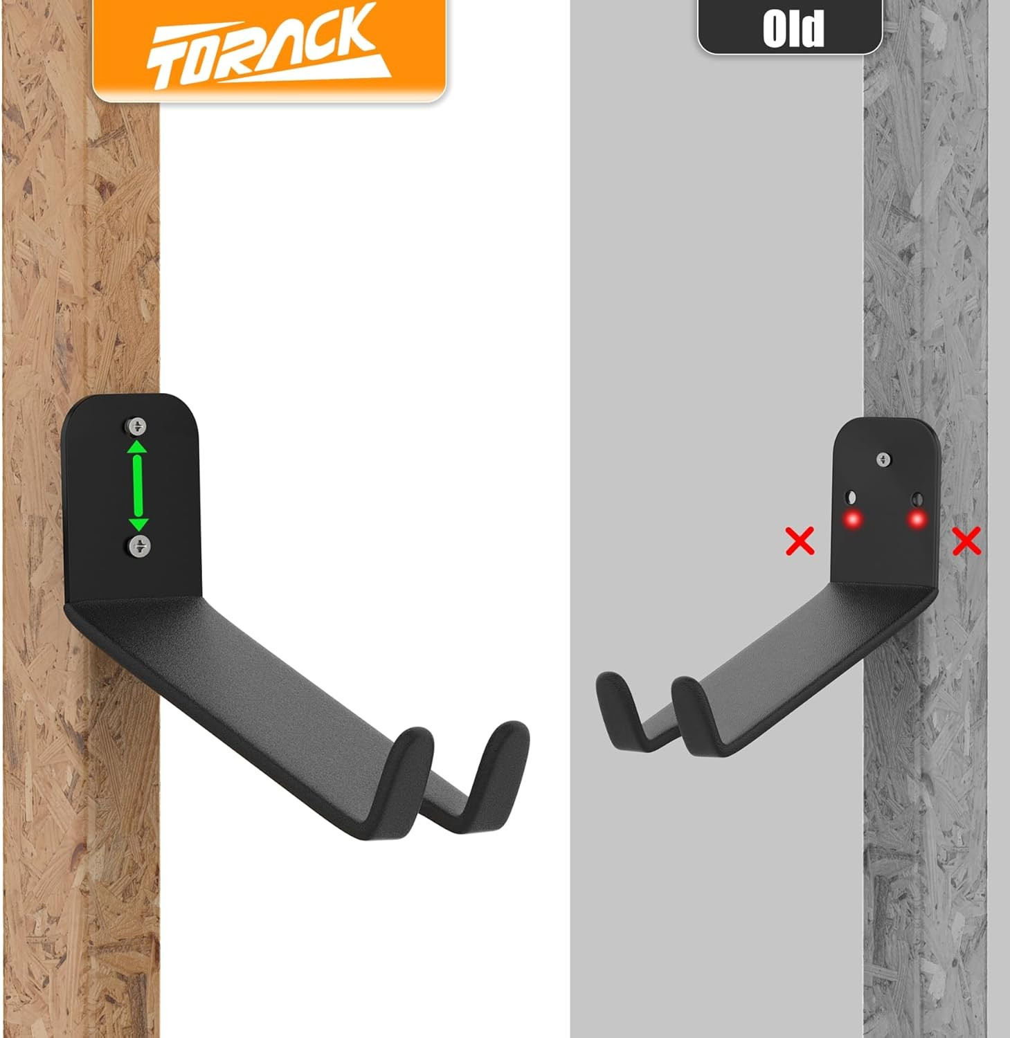 Wall-Mounted Bike Pedal Hanger, Heavy Duty Horizontal Bike Rack for Garage Wall,