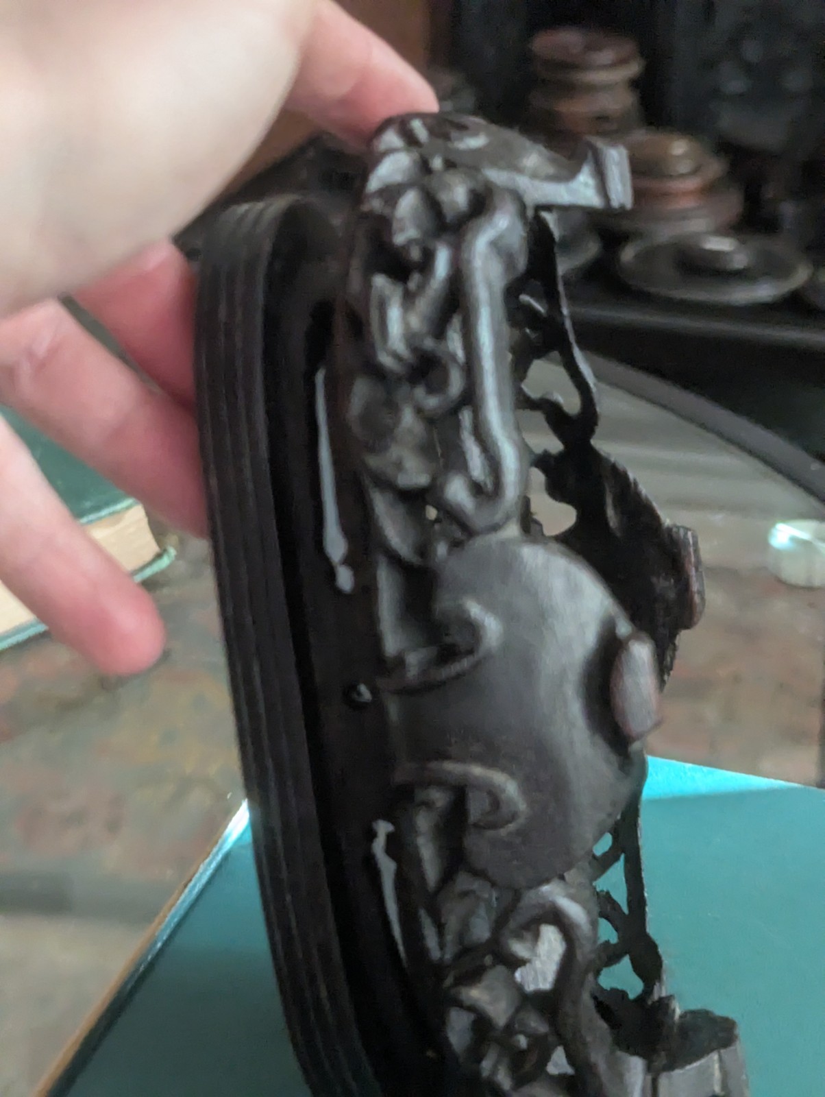 Vintage Chinese Carved Openwork Wood Display Stand Vase Base