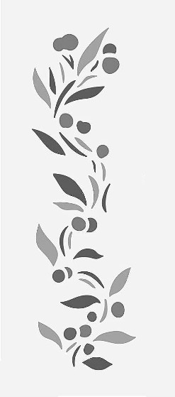 3.5"x10" Clear Plastic Stencil - Berry Border (SN342)*****