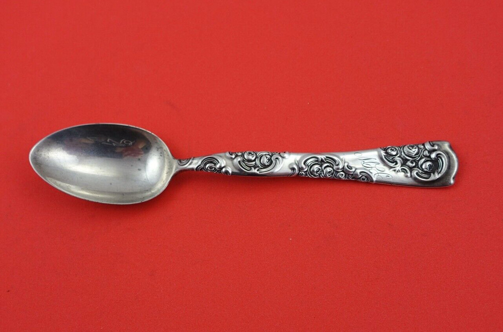 Rose and Scroll By Whiting Sterling Silver Teaspoon 6"