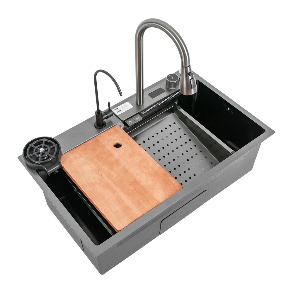 Multifunctional Digital Display Sink Workstation Kitchen Sink w/Pull-Out Faucet