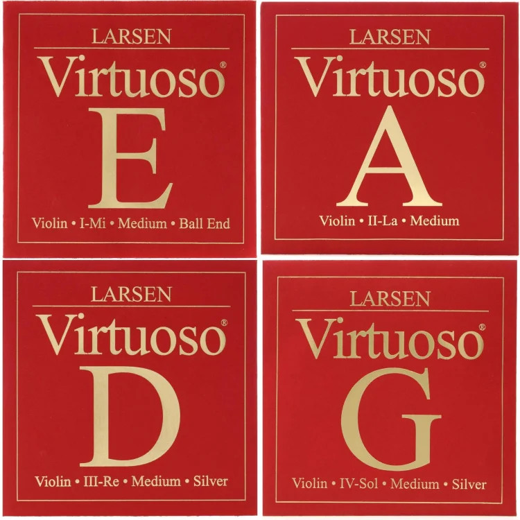 Larsen Virtuoso Violin String Set - 4/4 Size, Ball-end E