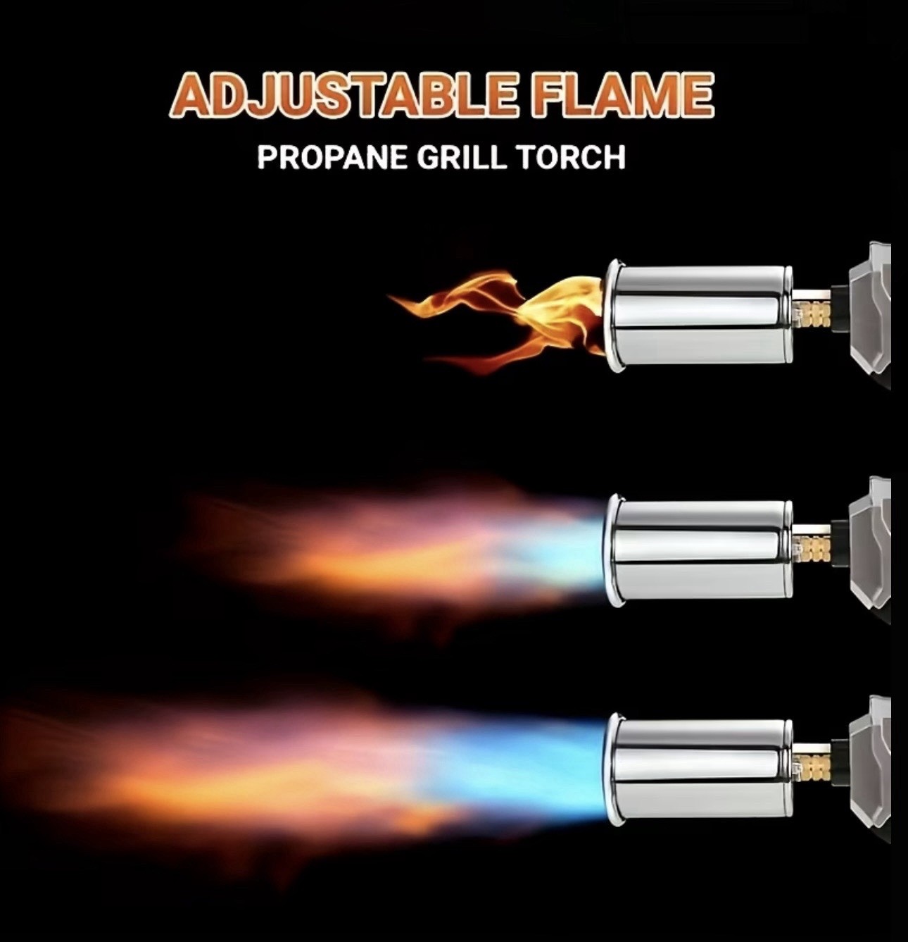 Propane Grill Torch Gun, Cooking Torch Head Max. 45000 BTU/hr, Culinary Torch
