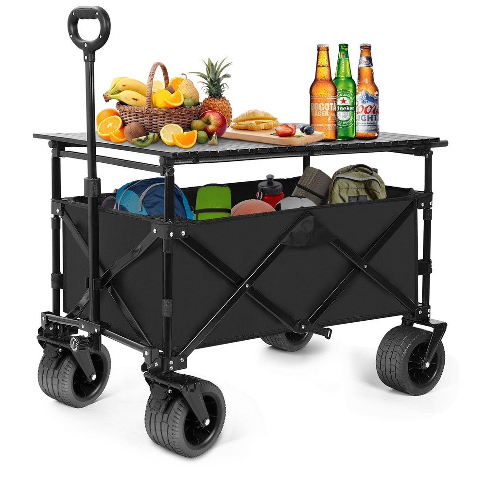 SHINLEYPACK Collapsible Wagon with Table, Large Capacity With Table