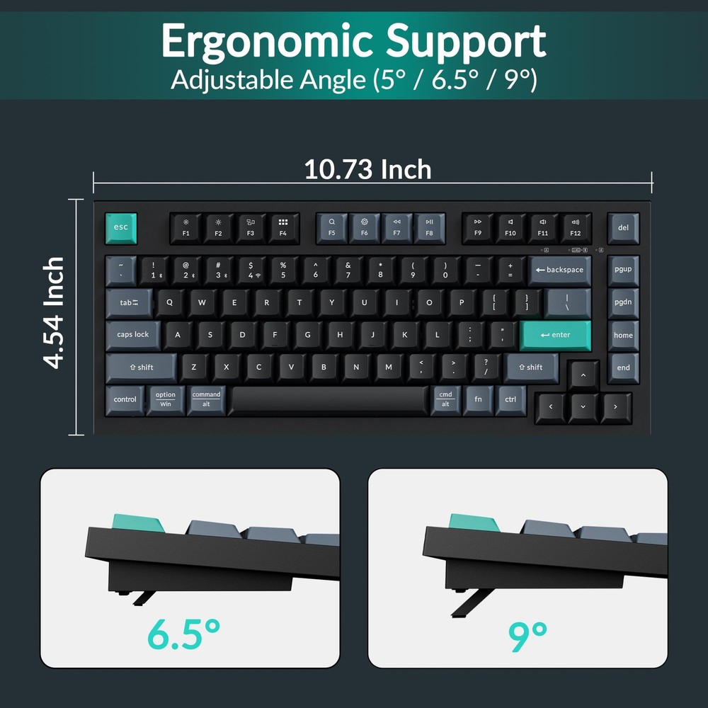B31 Wireless Silent Keyboard, 75% Layout Quiet Typing Custom Programmable, 2....