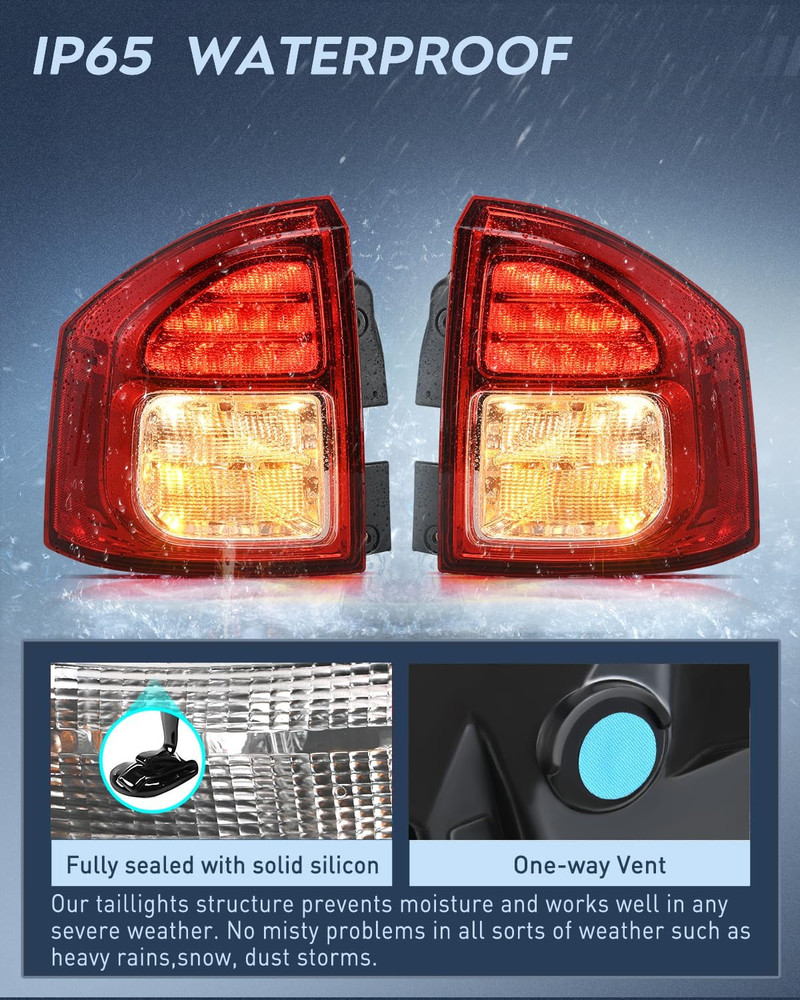 Taillight Assembly Compatible with 2011 2012 2013 Jeep Compass Tail Light OE Sty