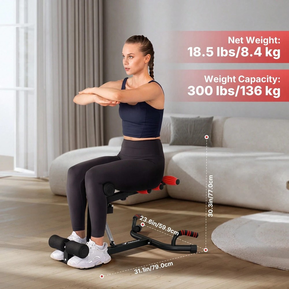 Deep Squat Machine, Adjustable Trainer for Glutes/Core/Legs, Home Gym