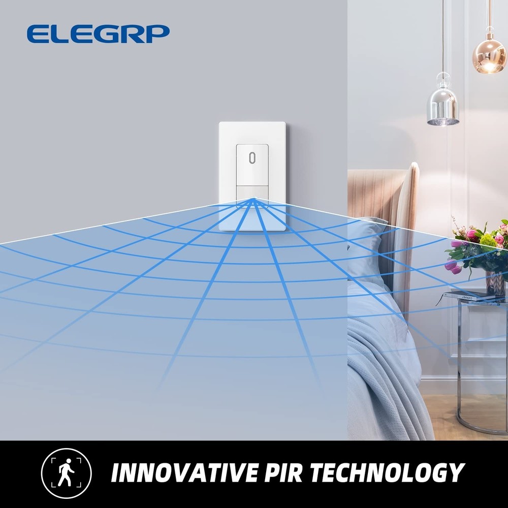 Single Pole Occupancy Motion Sensor Light Switch, PIR Infrared Motion Activated