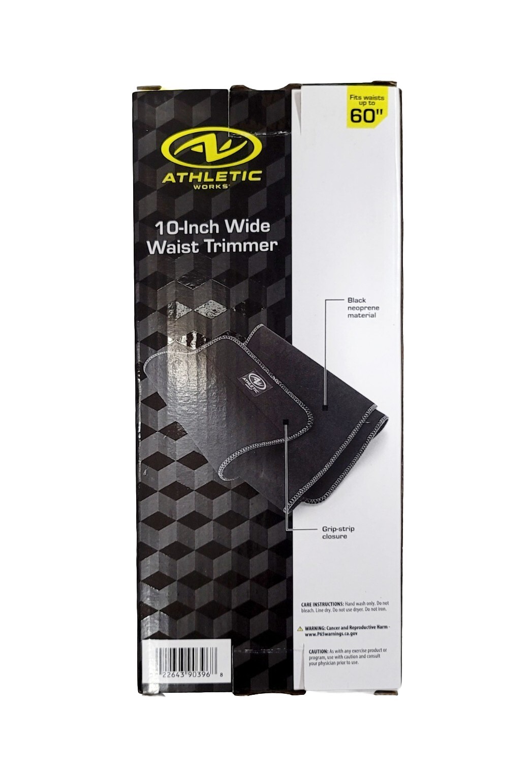 Athletic Works 10" Waist Trimmer Adjustable Grip Strip + Stretch, Fits up to 60"