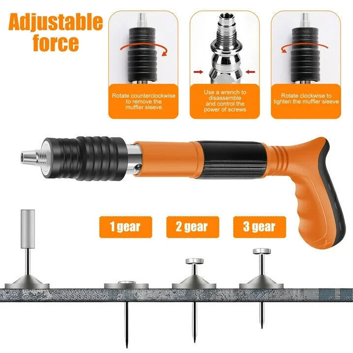 Concrete Nail Gun Kit 50 Pcs Nails Manual Steel Nail Gun Wall Fastening Tool Set