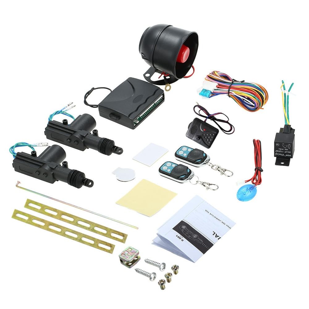Car Alarm System with Remote Central Locking, Shock Sensor, Keyless Entry