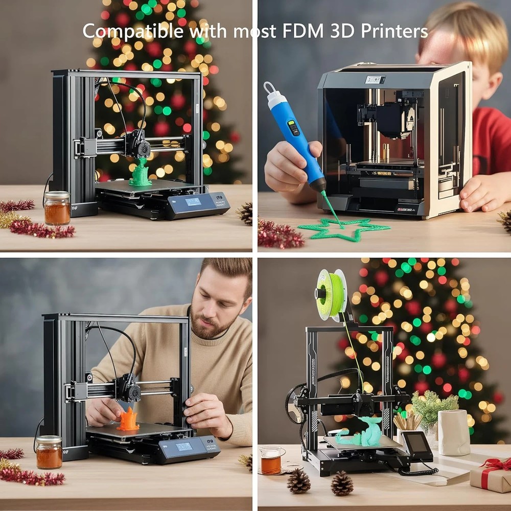 Silk PLA 3D Printer Filament Bundle, 1.75Mm PLA Filament for Most FDM 3D Printer