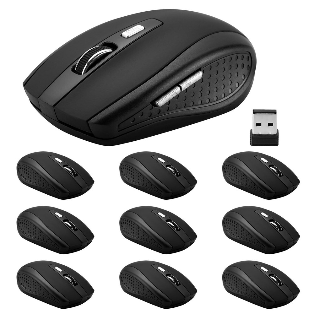 10 Pack 2.4Ghz Wireless Mouse with USB Receiver for Laptop PC Computer Notebook