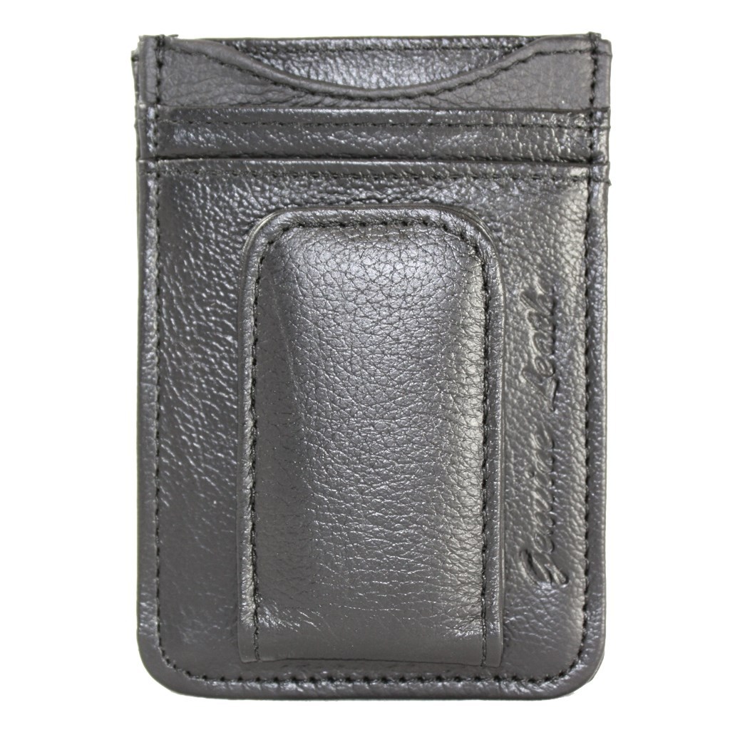 Mens Leather Money Clip Slim Front Pocket Wallet Magnetic ID Credit Card Holder