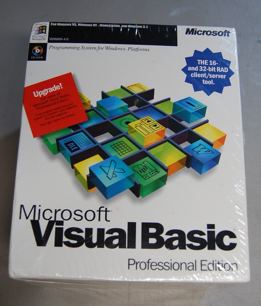 Microsoft Visual BASIC Vrs 4.0 Professional Ed  Software New in Package
