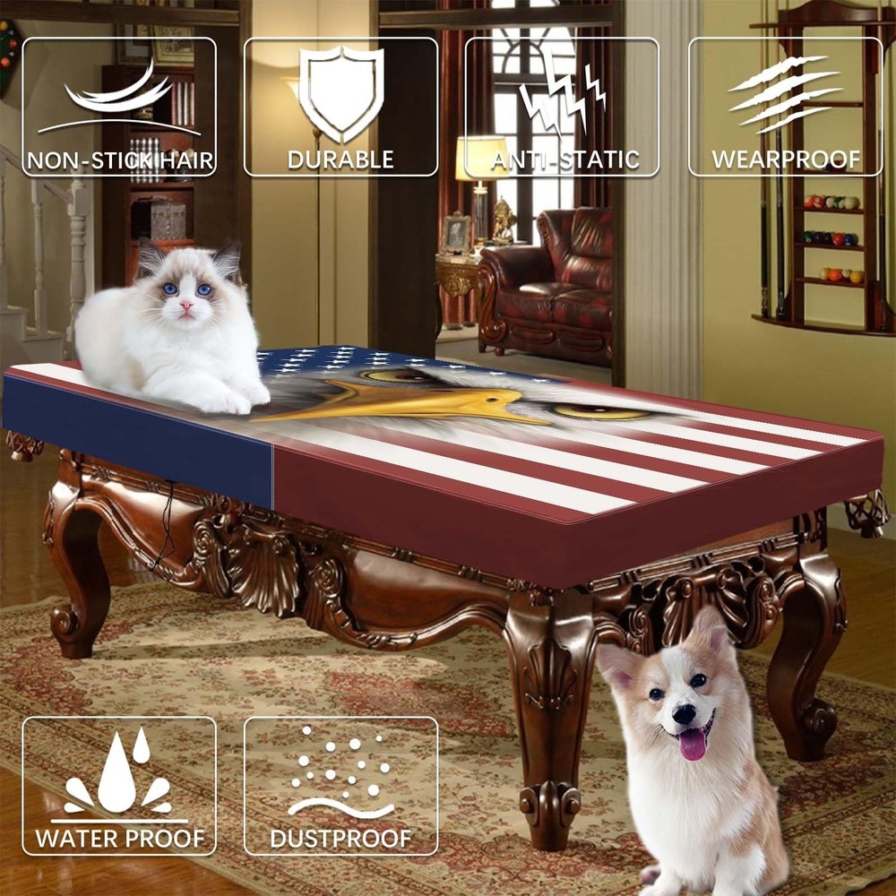 Pool Table Cover, Waterproof & Dustproof Outdoor/Indoor Pool Table Accessorie...