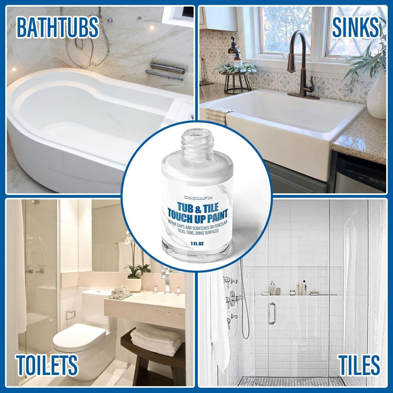 Specialty Tub and Tile Paint White - High Gloss White Tub Paint for Bathtub. for
