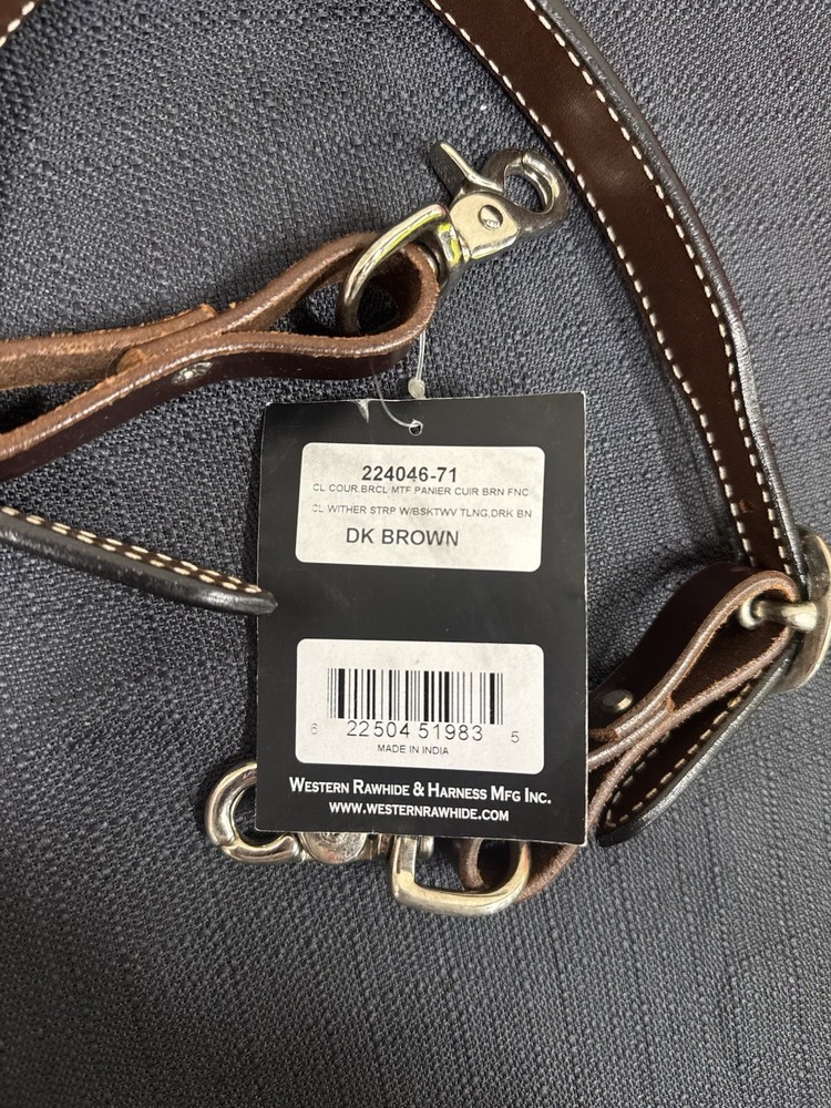 Western Rawhide Wither Strap Dk Brown