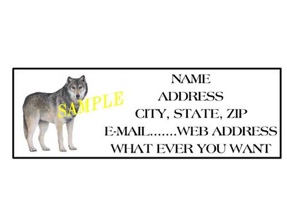 WOLF  ADDRESS LABELS COOL!!! #6
