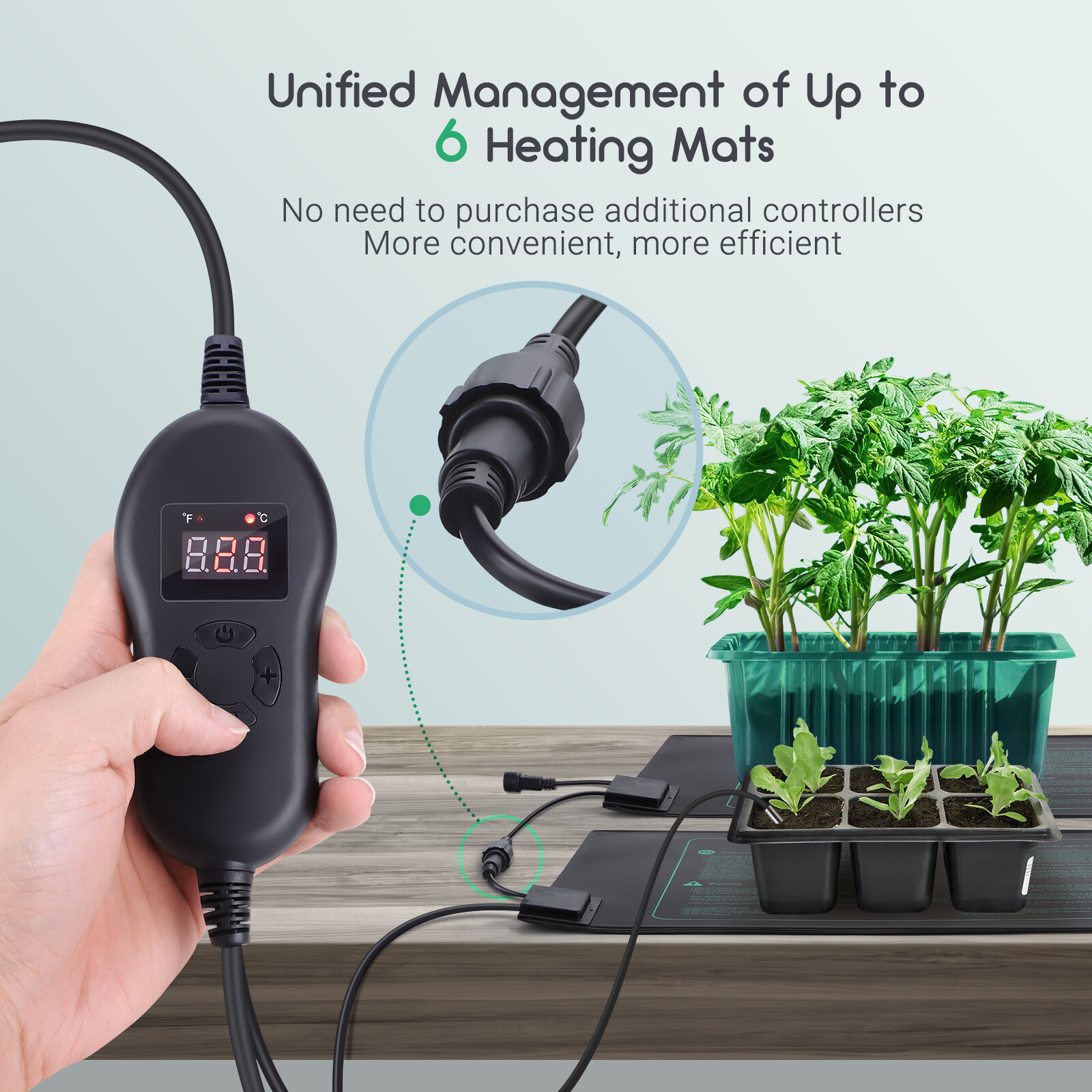 Adjustable Thermostat Seedling Heat Mat 2/4-Pack Hydroponics Germination Brewing