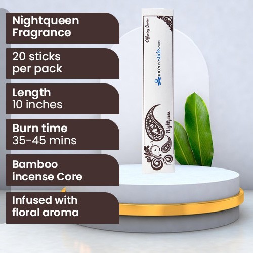 Night Queen Incense 10" 20 Sticks Pack: 1 Pack