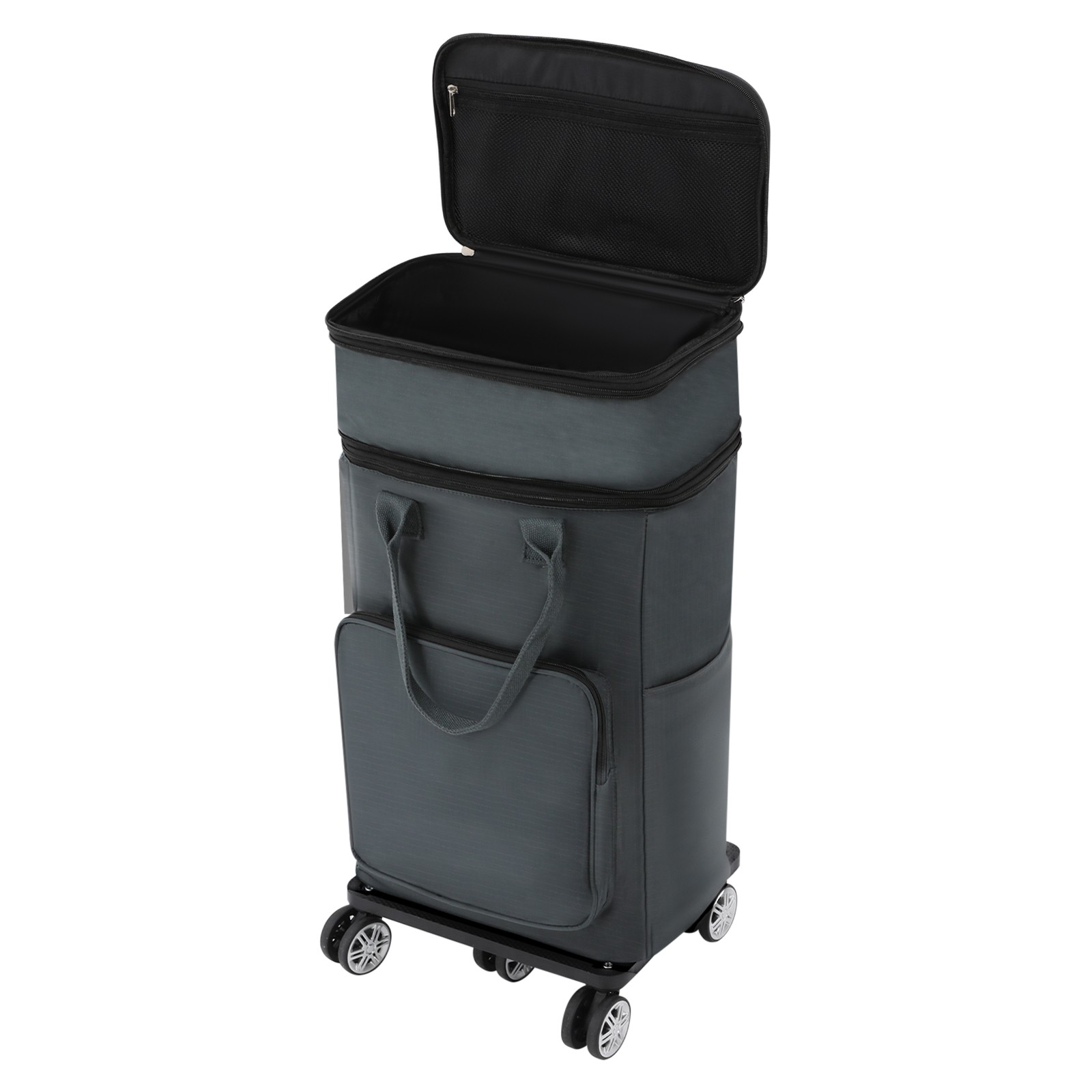 2in1 Shopping Cart Adjustable Grocery Cart 25kg Load Portable Utility Dolly Cart