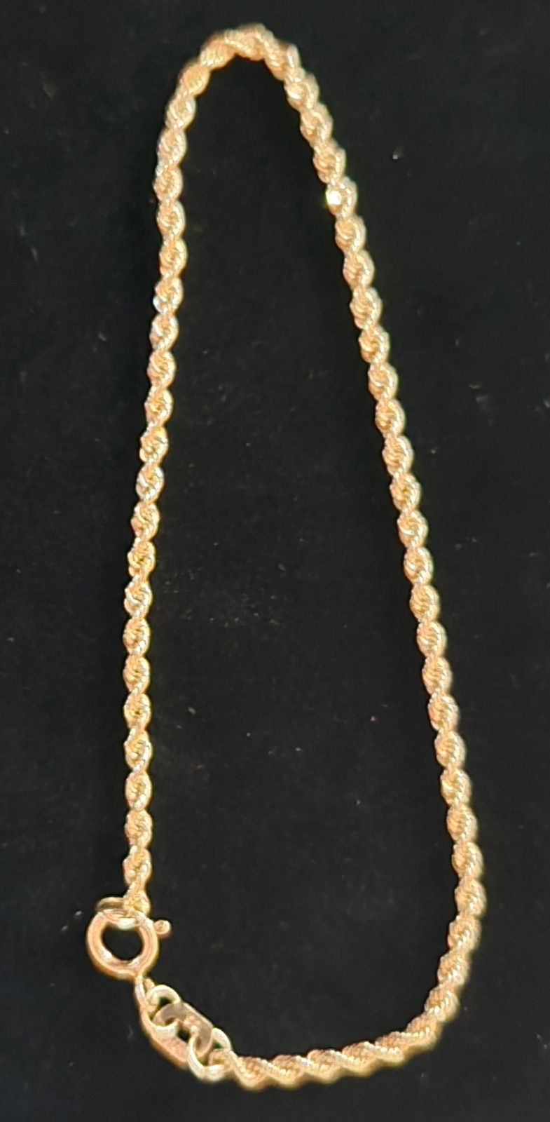10K Gold 1.5mm Diamond Cut Rope Link Bracelet, 6in, 6.5in, 7in Italy