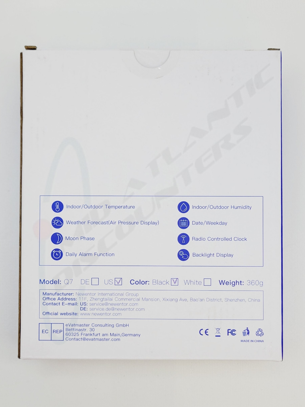 Newentor Q7 Wireless Indoor/Outdoor Weather Station Thermometer Forecast Clock