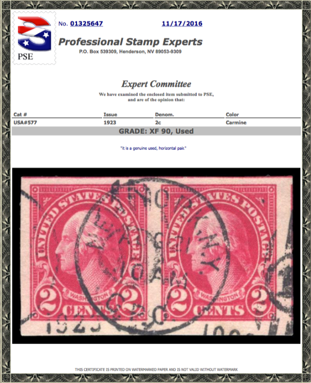 #577 Used Pair PSE Graded 90, PSE Cert # 01325647