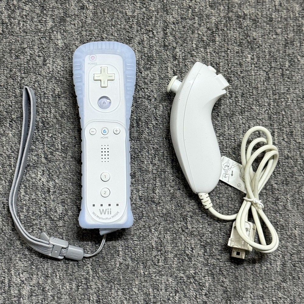 Official Nintendo Wii Controller Motion Plus Inside & Nunchuck Wii Remote Set