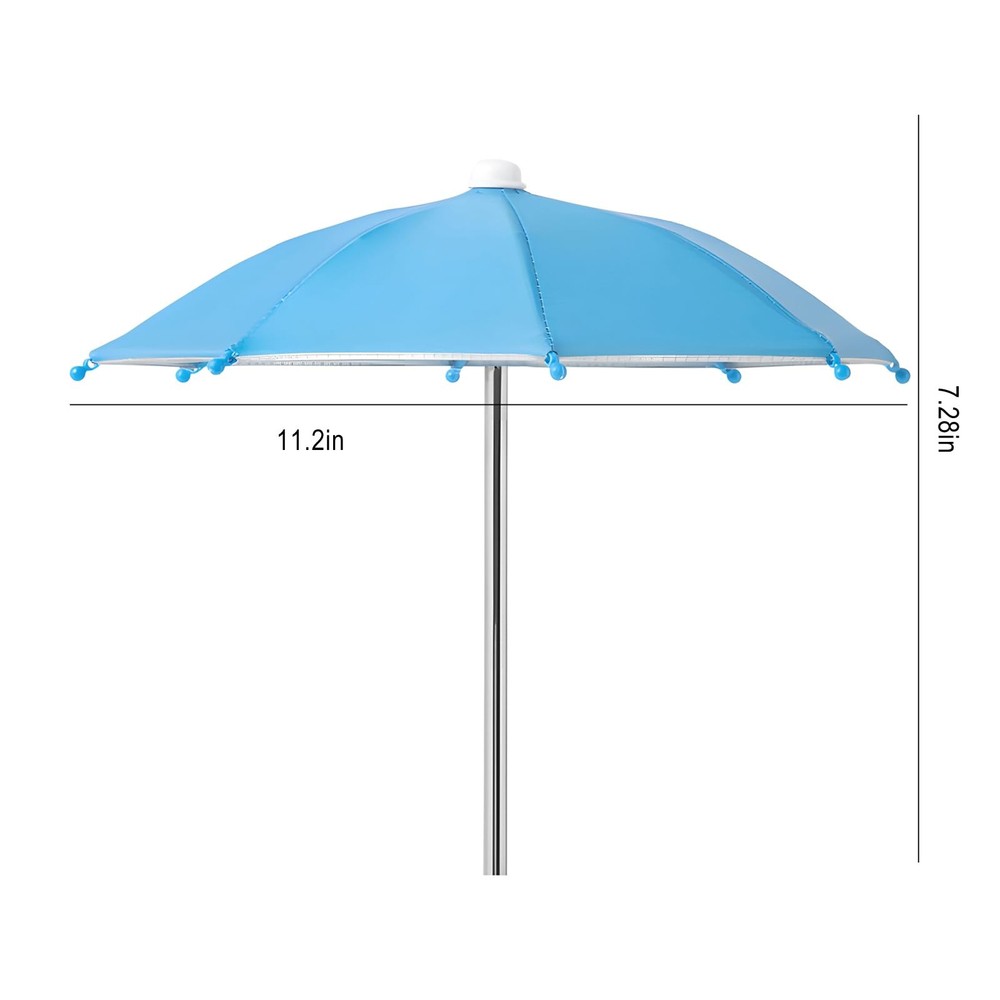 Squirrel Picnic Table Feeder Replacement Mini Umbrella for Outside (Blue) Blue