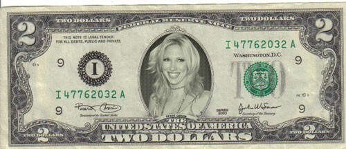 Debbie Gibson $2 Dollar Bill Mint! Rare! $1…