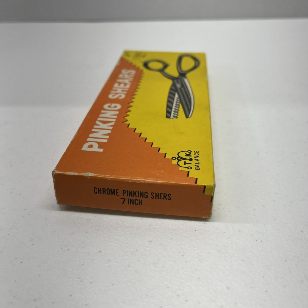 Vintage - TK BALANCE - PINKING SHEARS 7" Chrome Sewing Scissors - Includes Box