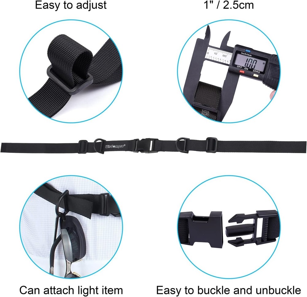 Backpack Chest Strap with Quick Release Buckle - Adjustable 8" - 22" for Comfort