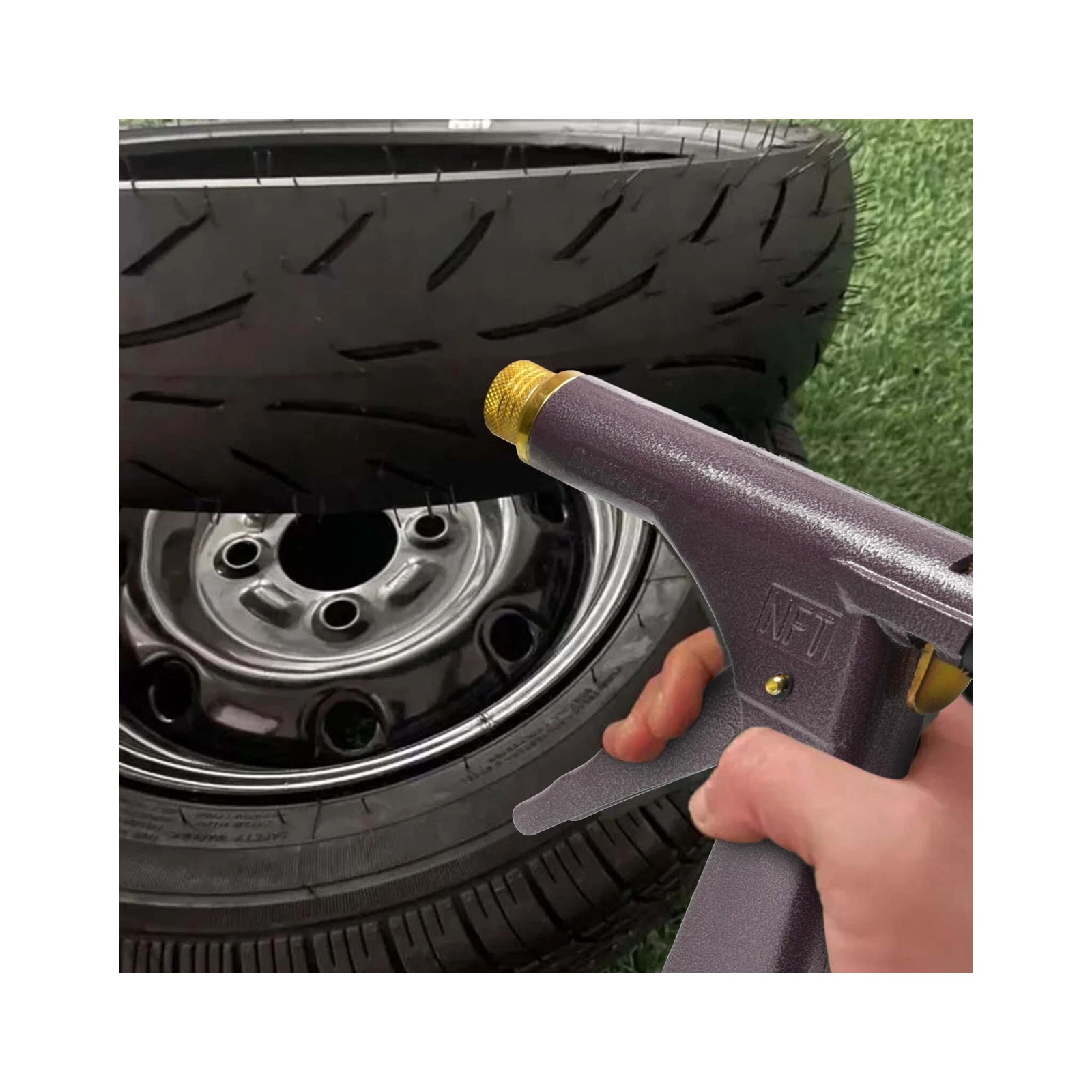 Tubeless Tire Gun Puncture Repair Kit Tire Patch Tool with Mushroom Plug Nozzle