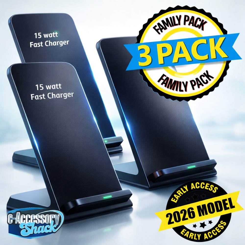 3 Pack Wireless Fast Charger Stand Dock Cradle for Apple iPhone Samsung Galaxy