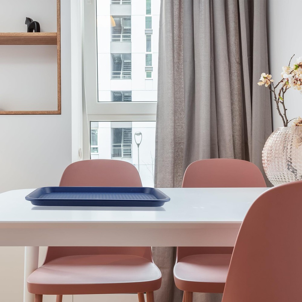 10 Pack 16 x 12 Inch Plastic Fast Food TrayRectangular Plastic Cafeteria Tray...