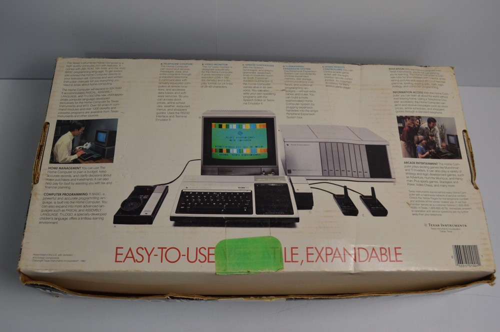 Vintage Texas Instruments Home Computer TI-99/4A Powers On +Games
