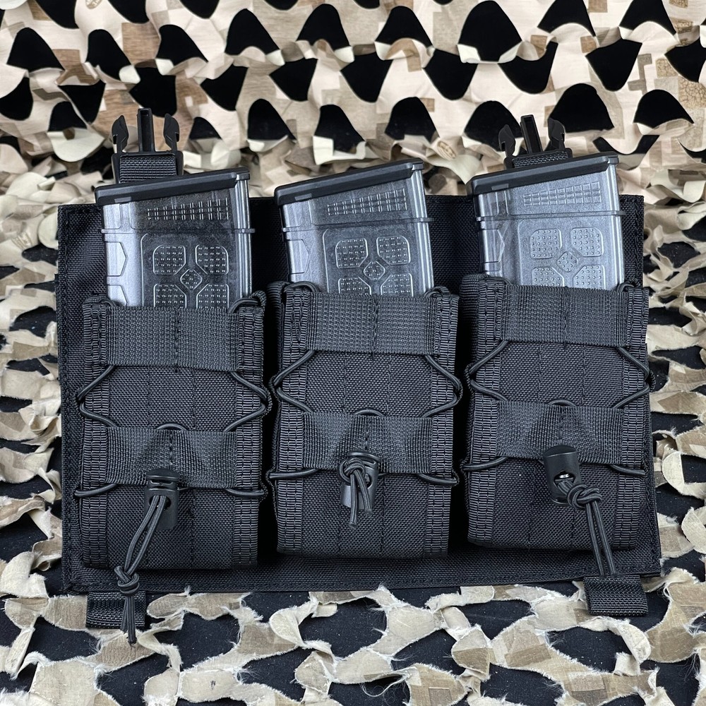 Lancer Tactical Adaptive Hook & Loop AR Triple Magazine Pouch - Black(CA-1741BN)